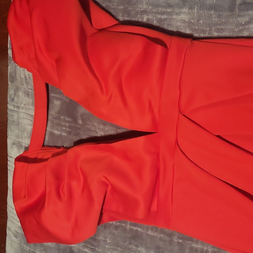 Deep V Cut Sexy Red Dress - Picture 4 of 6